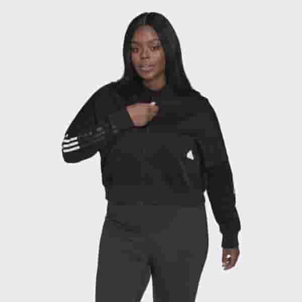 cropped track top (plus size)